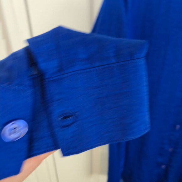 Summersalt Blue Button-Up Long Shirt Dress Medium‎ Swim Cover Blue Beach Resort - Picture 7 of 10